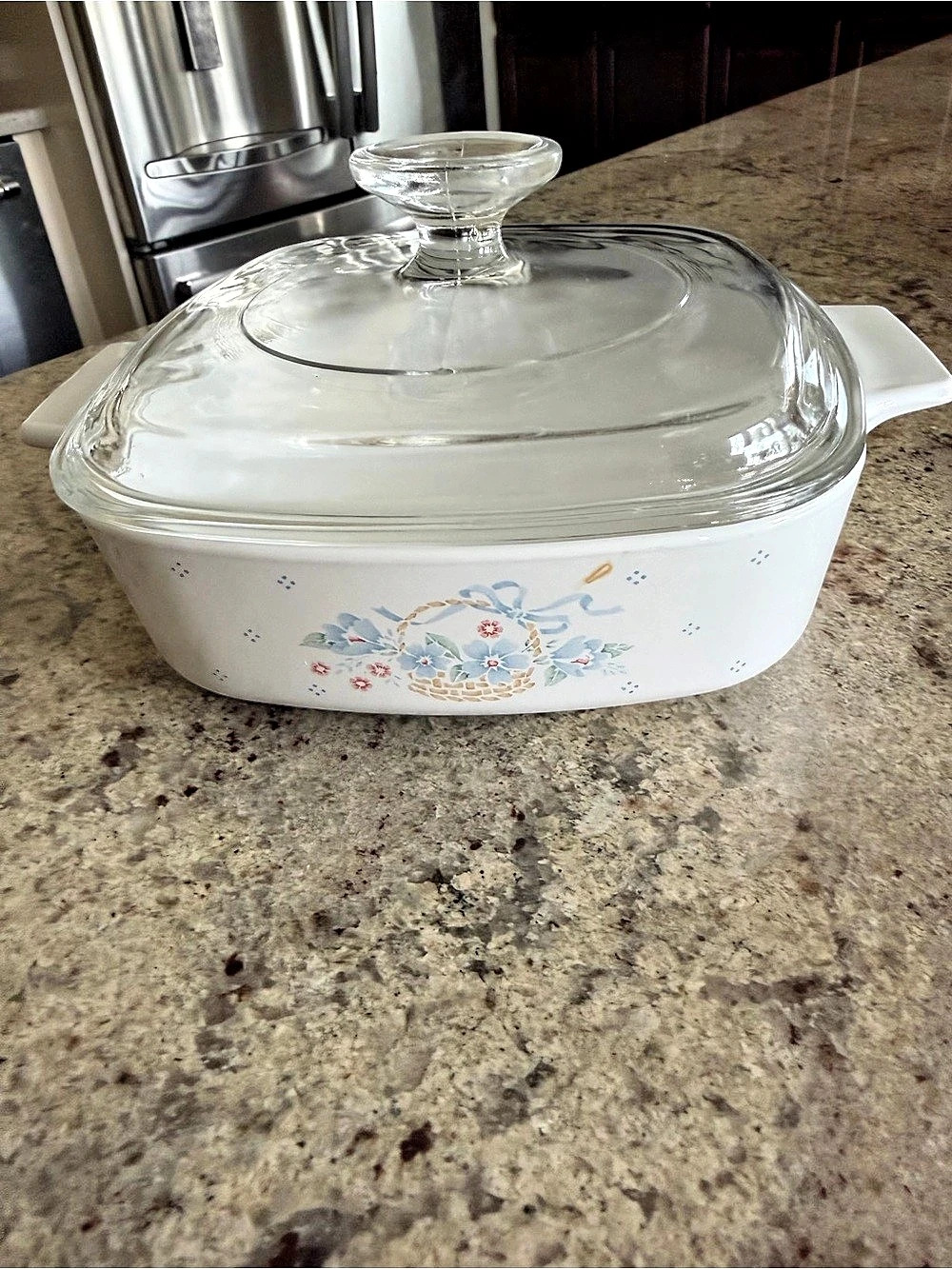 Vintage CorningWare Country Cornflower A-1-B Floral 1 Liter Casserole with Lid